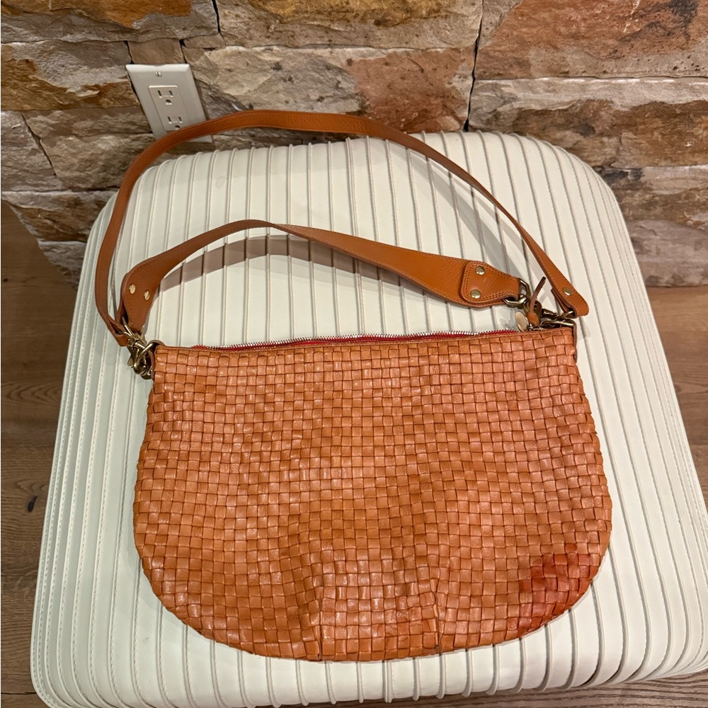 Clare V  Woven Leather Moyen Messenger Bag
